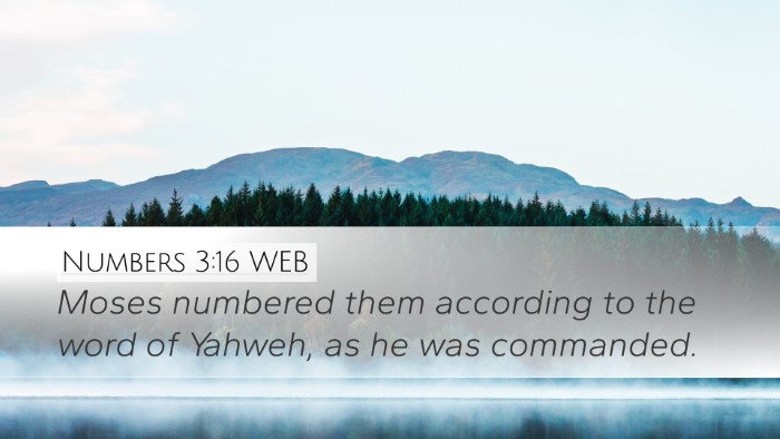 Numbers 3:16 WEB Desktop Wallpaper - Moses numbered them according to the word of - Desktop Bible Verse Wallpaper