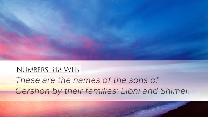 Numbers 3:18 WEB Bible Verse Image