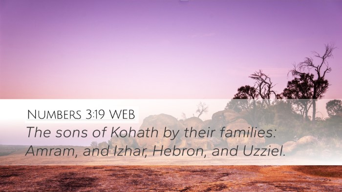 Numbers 3:19 WEB Bible Verse Image