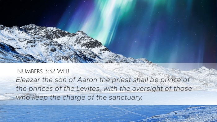 Numbers 3:32 WEB Bible Verse Image