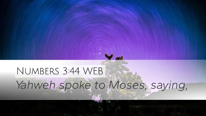 Numbers 3:44 WEB Desktop Wallpaper - Yahweh spoke to Moses, - Desktop Bible Verse Wallpaper