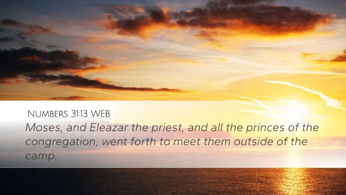 Numbers 31:13 WEB Desktop Wallpaper - Moses, and Eleazar the priest, and all the - Desktop Bible Verse Wallpaper