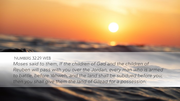 Numbers 32:29 WEB Bible Verse Image