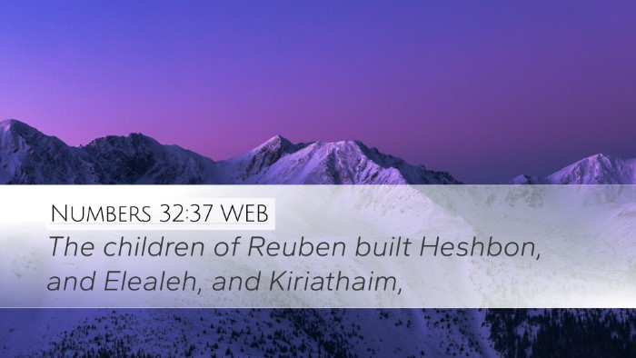 Numbers 32:37 WEB Bible Verse Image