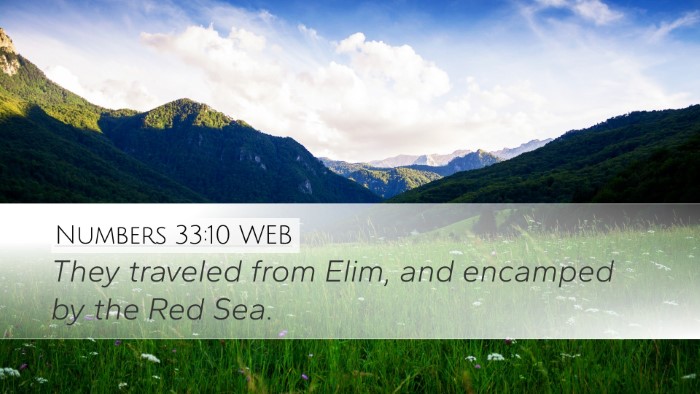Numbers 33:10 WEB Bible Verse Image