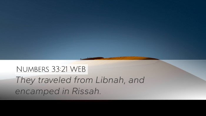 Numbers 33:21 WEB Desktop Wallpaper - They traveled from Libnah, and encamped in - Desktop Bible Verse Wallpaper