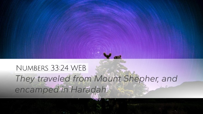 Numbers 33:24 WEB Desktop Wallpaper - They traveled from Mount Shepher, and encamped in - Desktop Bible Verse Wallpaper