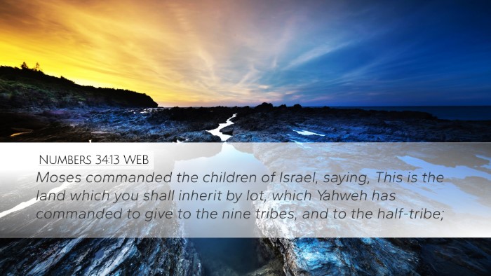 Numbers 34:13 WEB Bible Verse Image