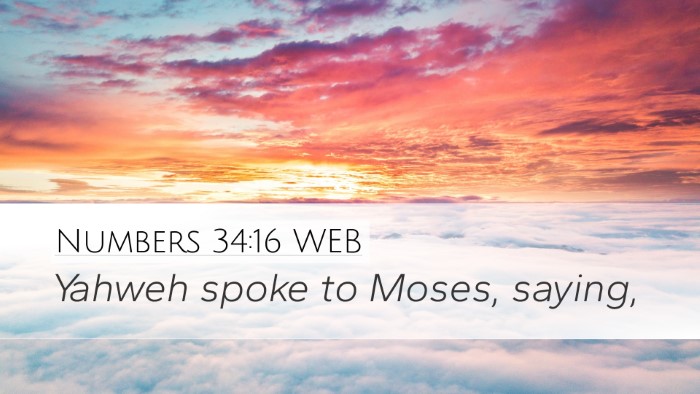 Numbers 34:16 WEB Desktop Wallpaper - Yahweh spoke to Moses, - Desktop Bible Verse Wallpaper