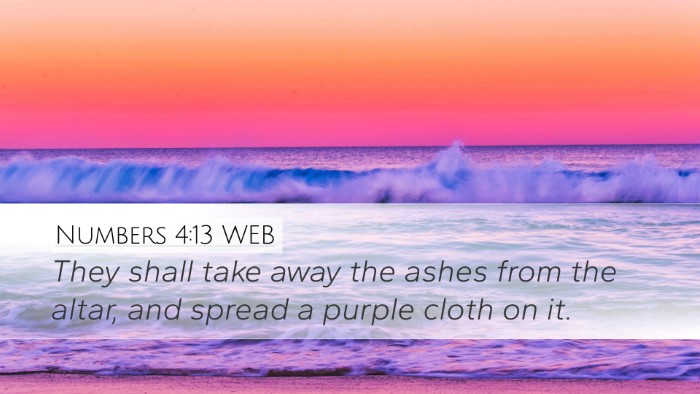 Numbers 4:13 WEB Bible Verse Image
