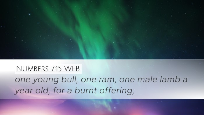 Numbers 7:15 WEB Desktop Wallpaper - one young bull, one ram, one male lamb a year - Desktop Bible Verse Wallpaper