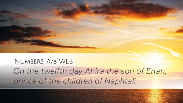 Numbers 7:78 WEB Bible Verse Image