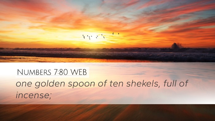 Numbers 7:80 WEB Desktop Wallpaper - one golden spoon of ten shekels, full of - Desktop Bible Verse Wallpaper
