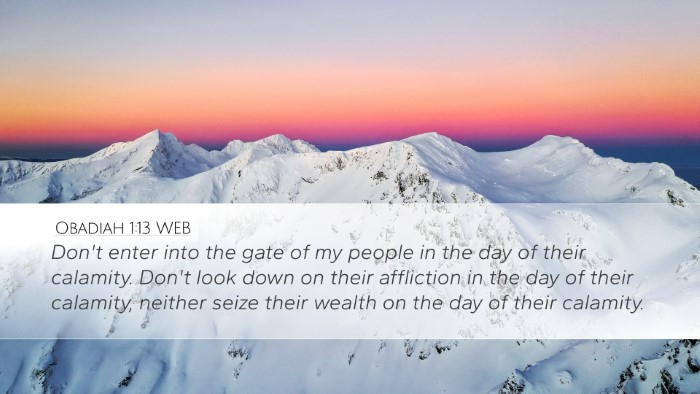 Obadiah 1:13 WEB Bible Verse Image
