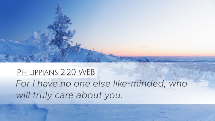 Philippians 2:20 WEB Bible Verse Image