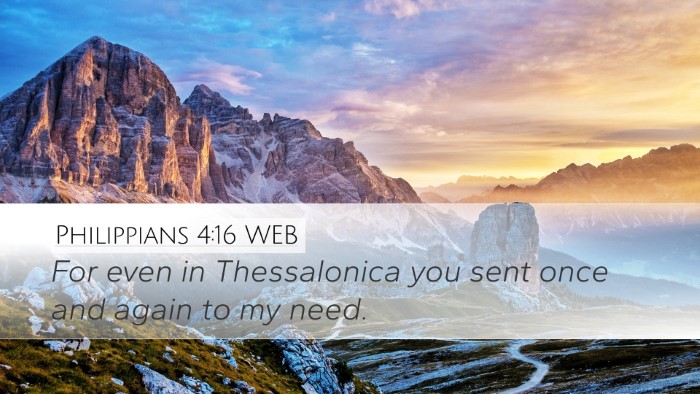 Philippians 4:16 WEB Bible Verse Image