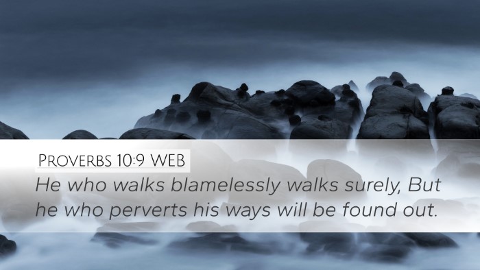 Proverbs 10:9 WEB Bible Verse Image