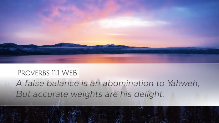 Proverbs 11:1 WEB Bible Verse Image