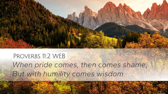 Proverbs 11:2 WEB Bible Verse Image