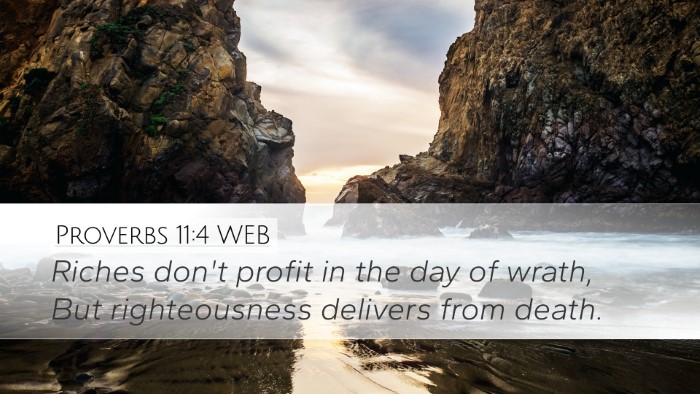 Proverbs 11:4 WEB Bible Verse Image