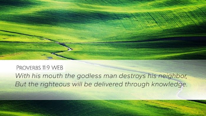 Proverbs 11:9 WEB Bible Verse Image