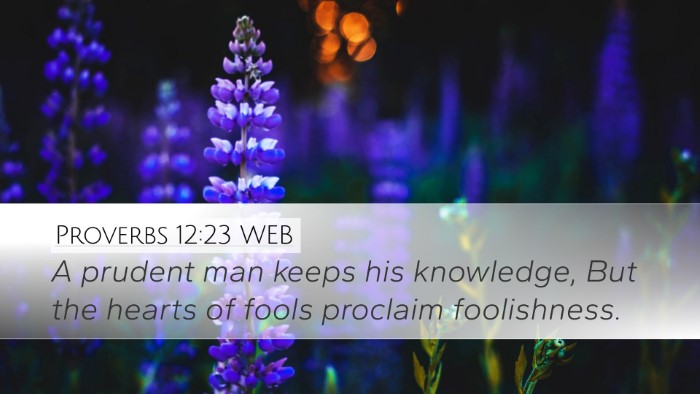 Proverbs 12:23 WEB Bible Verse Image