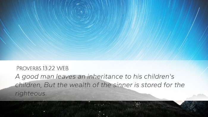 Proverbs 13:22 WEB Bible Verse Image