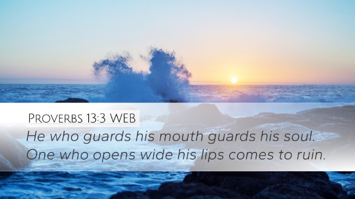 Proverbs 13:3 WEB Bible Verse Image