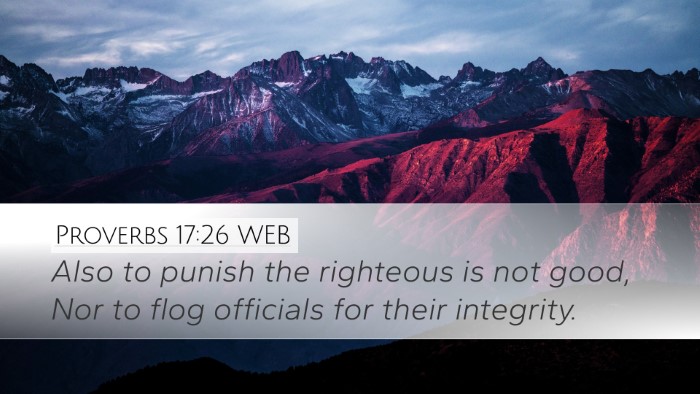 Proverbs 17:26 WEB Bible Verse Image