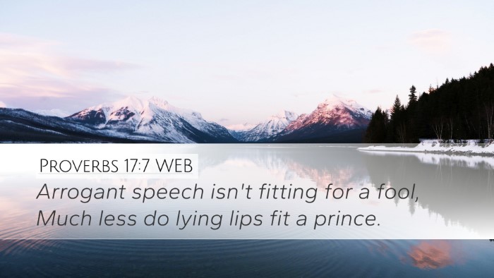 Proverbs 17:7 WEB Bible Verse Image