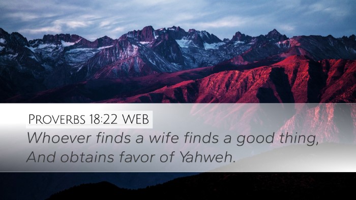 Proverbs 18:22 WEB Bible Verse Image