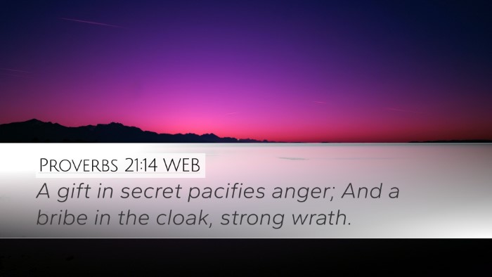 Proverbs 21:14 WEB Bible Verse Image
