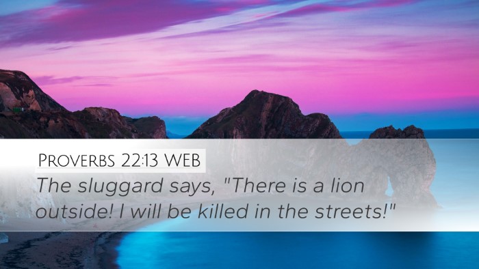 Proverbs 22:13 WEB Bible Verse Image