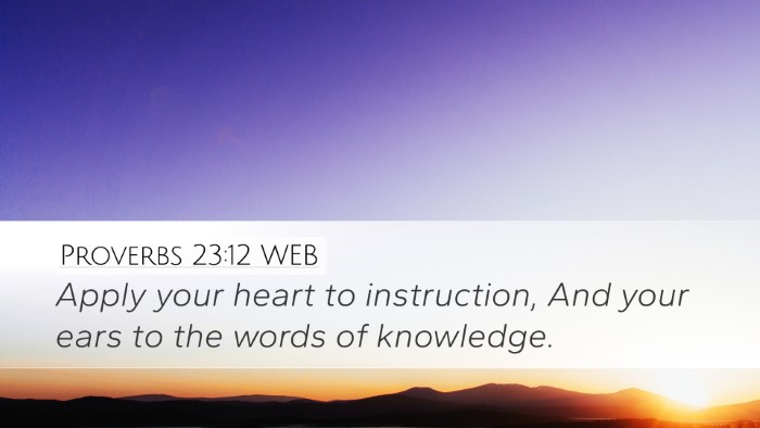 Proverbs 23:12 WEB Bible Verse Image