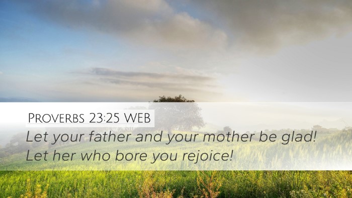 Proverbs 23:25 WEB Desktop Wallpaper - Let your father and your mother be glad! Let her - Desktop Bible Verse Wallpaper
