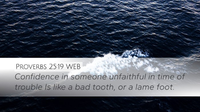 Proverbs 25:19 WEB Desktop Wallpaper - Confidence in someone unfaithful in time of - Desktop Bible Verse Wallpaper