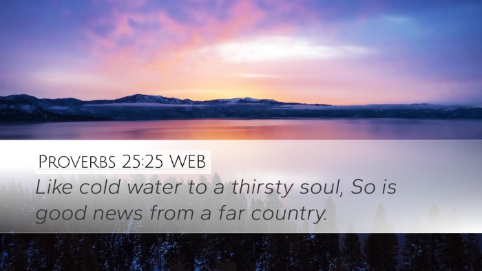Proverbs 25:25 WEB Bible Verse Image