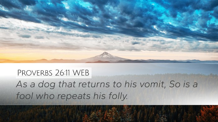 Proverbs 26:11 WEB Bible Verse Image