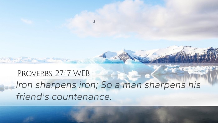 Proverbs 27:17 WEB Bible Verse Image