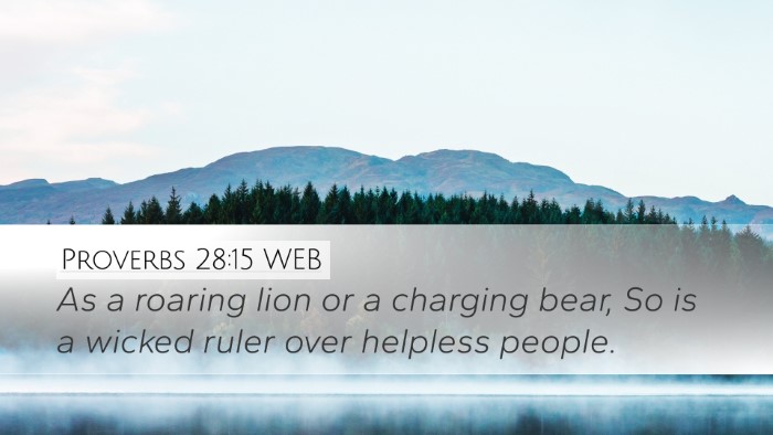 Proverbs 28:15 WEB Bible Verse Image