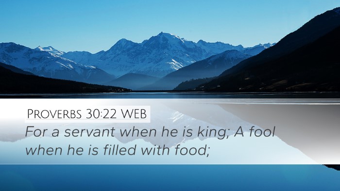 Proverbs 30:22 WEB Bible Verse Image