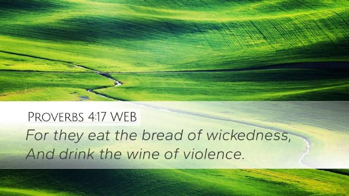 Proverbs 4:17 WEB Bible Verse Image