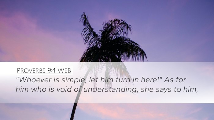 Proverbs 9:4 WEB Bible Verse Image