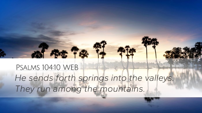 Psalms 104:10 WEB Bible Verse Image
