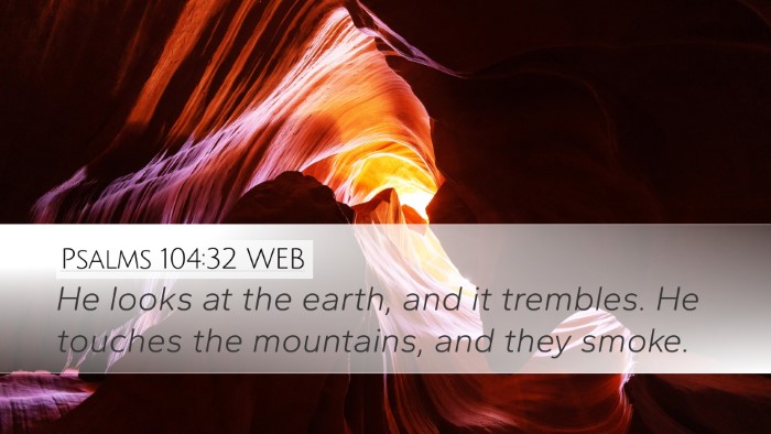Psalms 104:32 WEB Bible Verse Image