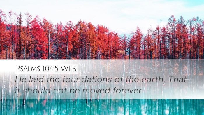 Psalms 104:5 WEB Bible Verse Image