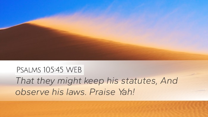 Psalms 105:45 WEB Bible Verse Image
