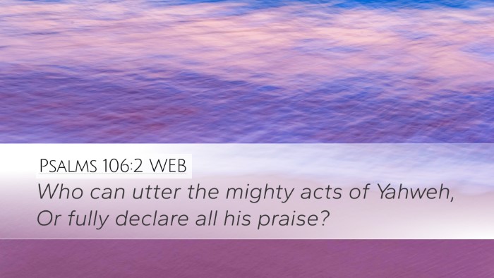 Psalms 106:2 WEB Bible Verse Image
