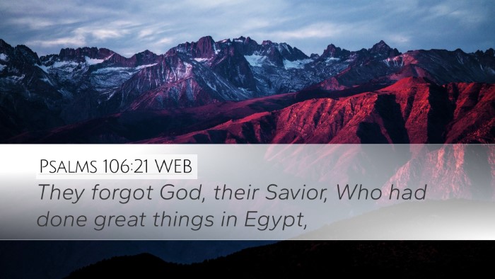 Psalms 106:21 WEB Bible Verse Image