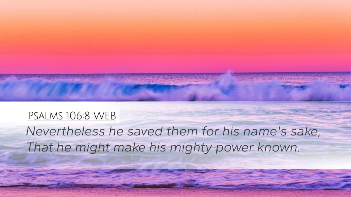 Psalms 106:8 WEB Bible Verse Image